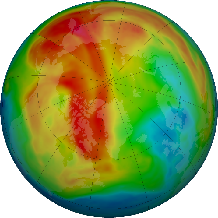 Arctic ozone map for 30 January 2017